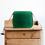 Kabelky - Malá kožená kabelka *Green&Tan* - 14832667_