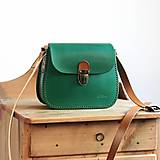 Kabelky - Malá kožená kabelka *Green&Tan* - 14832706_