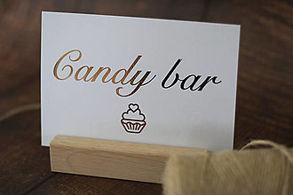 Papiernictvo - Candy bar - informačná kartička ROSEGOLD - 14833036_