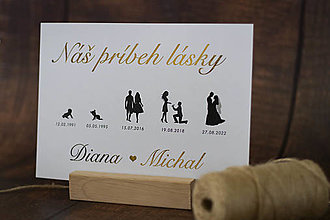 Papiernictvo - Náš príbeh lásky - ozdobná kartička NA MIERU k svadobnej výzdobe - 14833057_