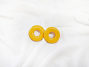 Náušnice - KRUH-ové napichovačky- žlté - chirurgická oceľ  (25 mm - donuty) - 14835648_