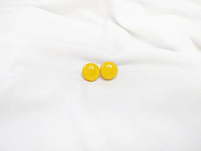 Náušnice - KRUH-ové napichovačky- žlté - chirurgická oceľ  (10 mm) - 14835651_