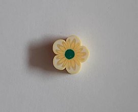 Korálky - Fimo kvety (Žltý kvet) - 14835714_