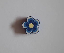 Korálky - Fimo kvety (Modrý kvet) - 14835717_