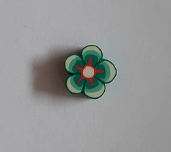 Korálky - Fimo kvety (Zelený kvet) - 14835720_