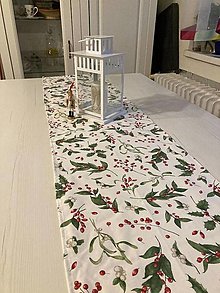 Úžitkový textil - Vianočný obrus - štola  (Biela) - 14835653_