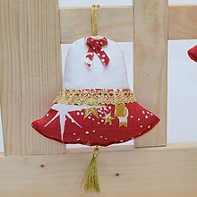 Úžitkový textil - OTÍLIA - MERRY CHRISTMAS - vianočný zvonček červený 13x13 - 14834111_