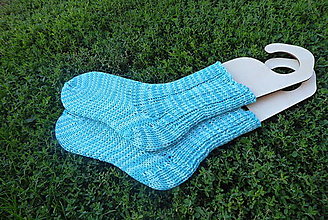 Ponožky, pančuchy, obuv - tyrkysové bavlnené ponožky č.38-39 - 14834010_