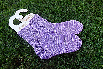Ponožky, pančuchy, obuv - fialové bavlnené ponožky č.40-41 - 14834016_