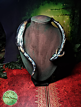 Náhrdelníky - Dračí obručový náhrdelník s Lesným Drakom, Torques s Drakom, Svet drakov - 14835134_