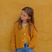 Detské oblečenie - Háčkovaný kardigan...žltý - 14835168_