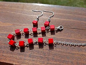 Sady šperkov - červená kocka - 14837060_