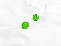 Náušnice - KRUH-ové napichovačky - chirurgická oceľ (9 mm) (Svetlo zelená) - 14837218_