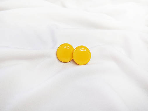 Náušnice - KRUH-ové napichovačky - chirurgická oceľ  (15 mm) (Tmavo-žltá) - 14837373_