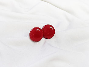 Náušnice - KRUH-ové napichovačky - chirurgická oceľ  (15 mm) (Červené) - 14837386_
