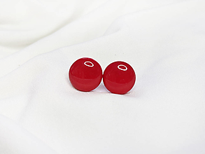 Náušnice - KRUH-ové napichovačky - chirurgická oceľ (12 mm) (Červená) - 14837959_