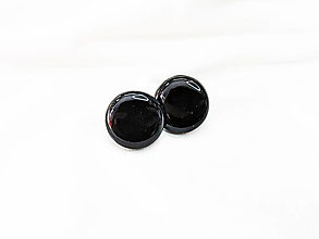 Náušnice - KRUH-ové napichovačky - chirurgická oceľ (20 mm) (Čierna) - 14838061_