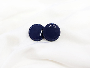 Náušnice - KRUH-ové napichovačky - chirurgická oceľ (20 mm) (Tmavo modrá) - 14839029_