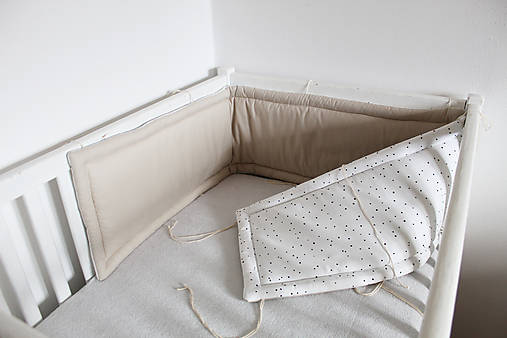 Detský textil - Obojstranný vatelínový mantinel Bodky, viac farieb - 14837689_