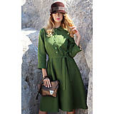 Šaty - Leona - ľanové košeľové šaty zelené - 14839075_