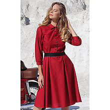 Šaty - Alex - košeľové šaty červené - 14838706_