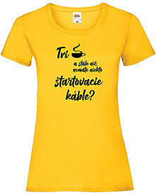 Topy, tričká, tielka - Tri kávy a stále nič (S - Žltá) - 14837075_