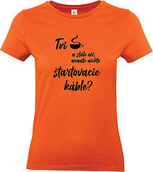 Topy, tričká, tielka - Tri kávy a stále nič (XS - Oranžová) - 14837083_