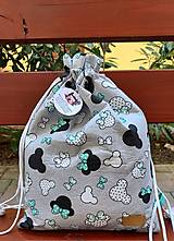 Detské tašky - Batoh,vak mint myšky - 14841822_