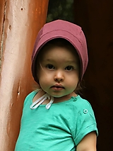 Detské čiapky - Detský úpletový čepček ostružinový pointoille - 14842142_