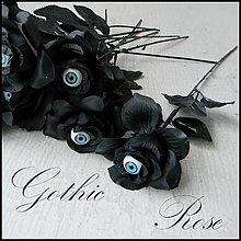Polotovary - Gotická čierna ruža-materiál - 14842037_