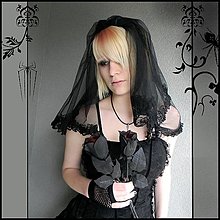 Ozdoby do vlasov - Gotický čierny závoj - 14842159_