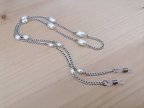 Iné šperky - Retiazka na okuliare - biele perly - chirurgická oceľ  - 14841174_