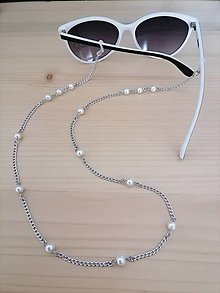 Iné šperky - Retiazka na okuliare - biele perly - chirurgická oceľ  - 14841234_