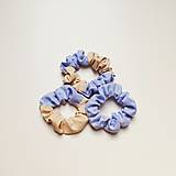 Detské doplnky - Detské upcyklované scrunchies 'september' (Jednofarebné - modré) - 14841228_
