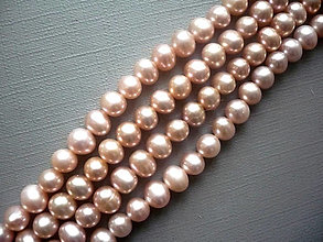 Minerály - Říční perly růžové 6 mm, 4 ks - 14840471_