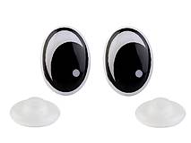 Bezpečnostné oči, 11x15 mm, bielo-čierne (cena za 1 pár)