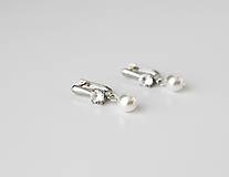 Náušnice - Svadobné perlové náušnice Valentína (Strieborná) - 14843532_