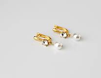 Náušnice - Svadobné perlové náušnice Valentína (Zlatá) - 14843535_