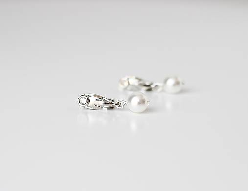 Svadobné perlové náušnice Valentína (Strieborné)