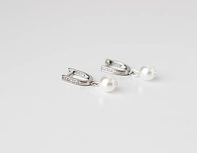 Náušnice - Svadobné perlové náušnice Valentína (Strieborné) - 14843659_