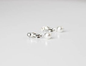 Náušnice - Svadobné perlové náušnice Valentína (Strieborné) - 14843694_