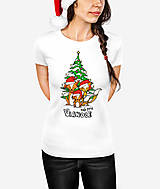 Topy, tričká, tielka - Kolekcia vianočného oblečenia - Líšky - 14843573_