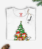 Topy, tričká, tielka - Kolekcia vianočného oblečenia - Líšky - 14843574_