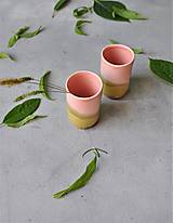 Dekorácie - Váza, hrnček, pohár na zubnú kefku ružovo zelený - 14844266_