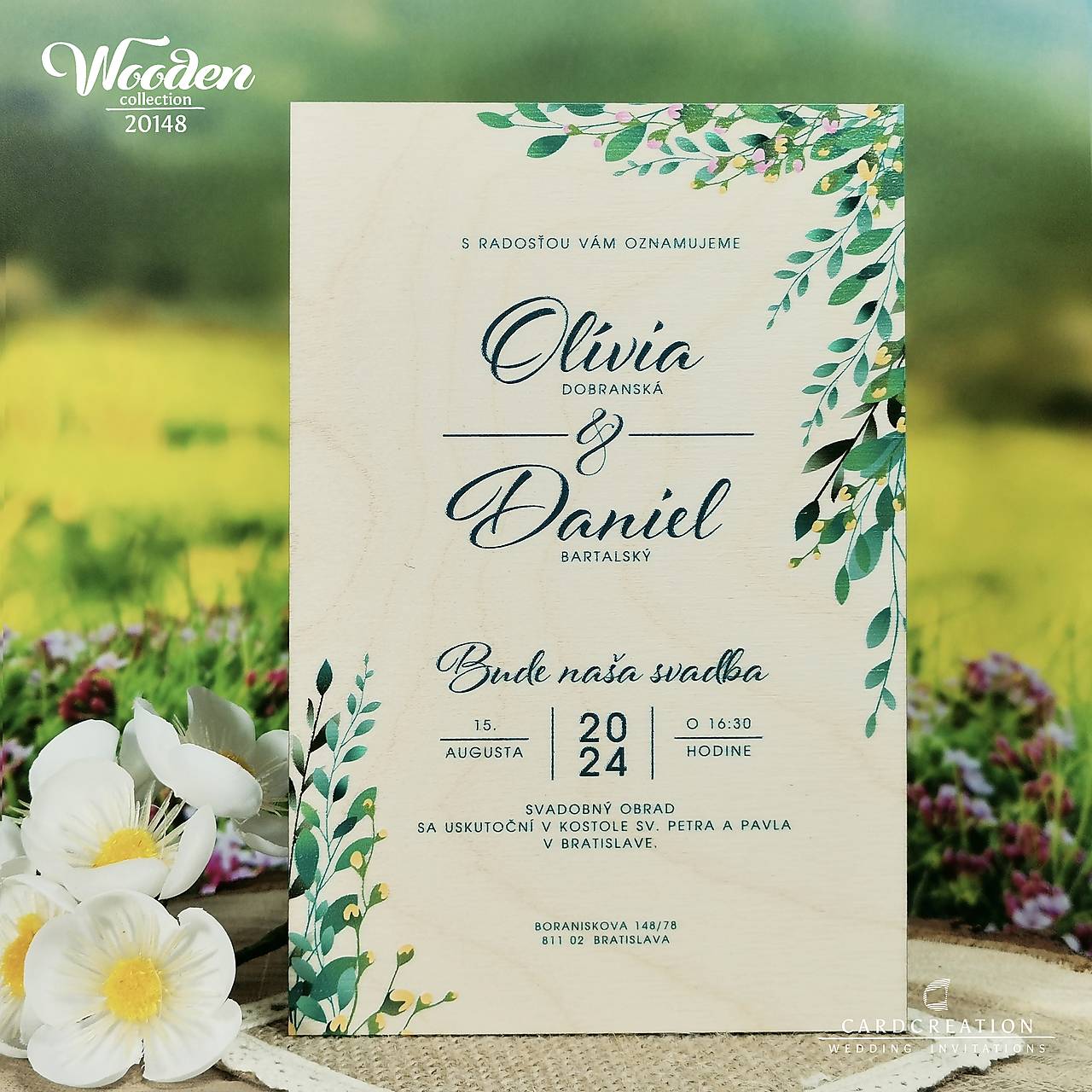 Drevené svadobné oznámenie 20148 (71-100 ks)