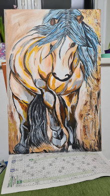 Obrazy - Maľba kôň - 14844353_