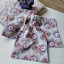 Úžitkový textil - Kvietky-bavlnené vrecúško - 14847590_