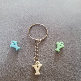 Kľúčenky - Kľúčenka s plastovou korálkou - Y - 14846206_
