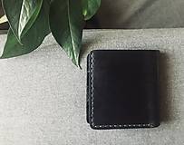 Pánske tašky - Kožená peňaženka, ručne šitá a farbená “BLCK” - 14847860_