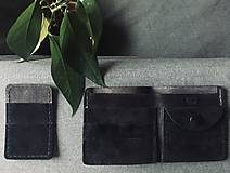 Pánske tašky - Kožená peňaženka, ručne šitá a farbená “BLCK” - 14847866_